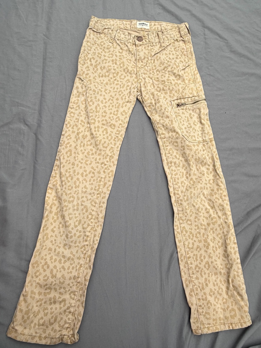 OshKosh B'gosh Tan Leopard Print Cargo Pants
